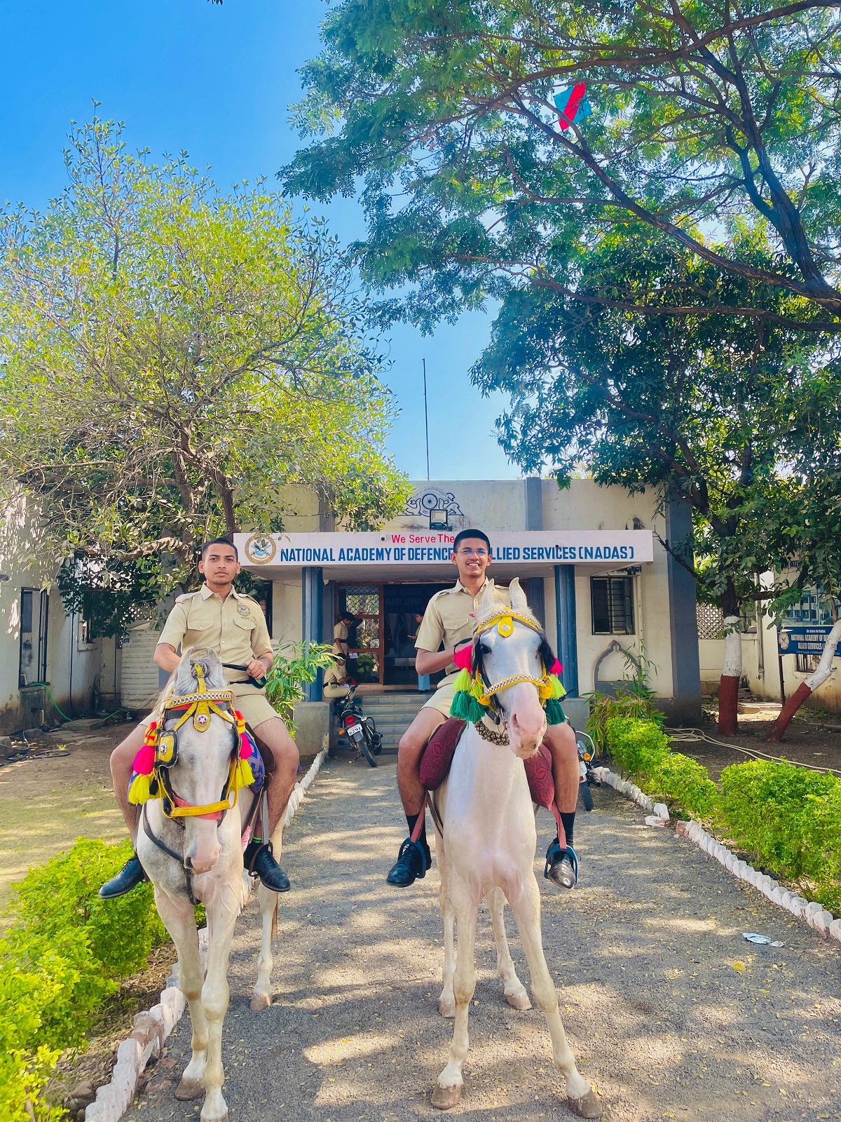 NDA coaching students learning horse riding at NADAS Aurangabad